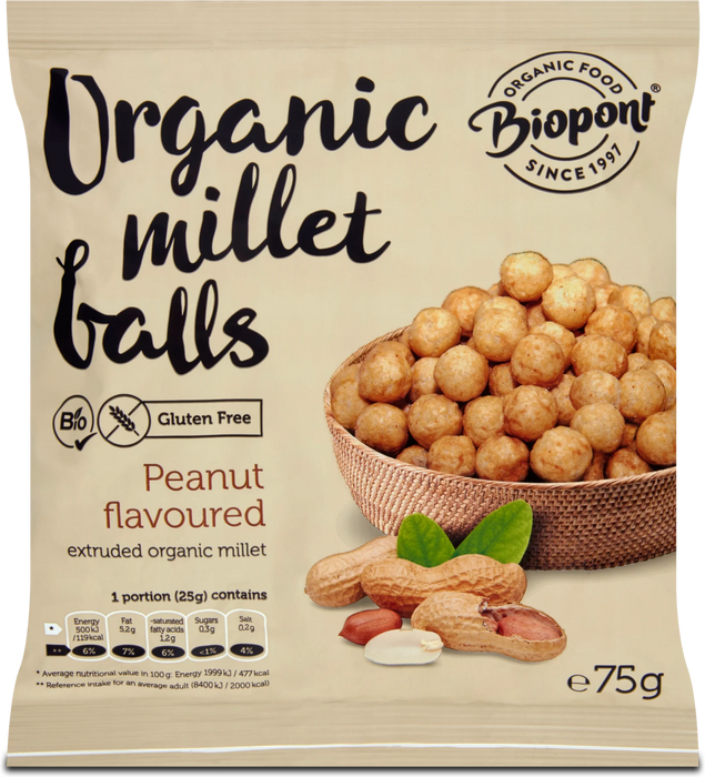 Био снакс от просо с фъстъци, 75 g