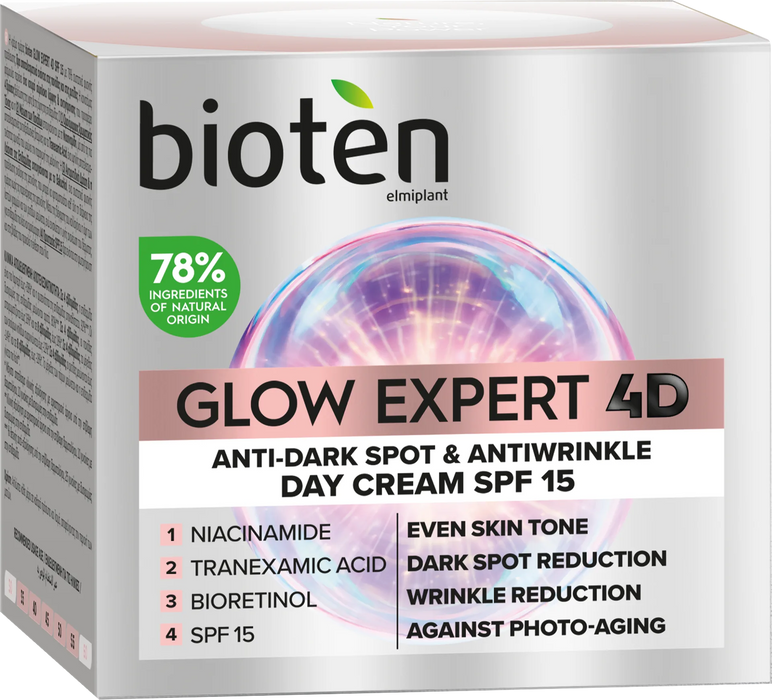 Дневен крем за лице Glow Expert 4D, SPF 15, 50 ml