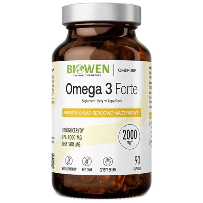 BIOWEN Omega 3 Forte 1000 mg EPA, 500 mg DHA – хранителна добавка за хора – 90 капсули