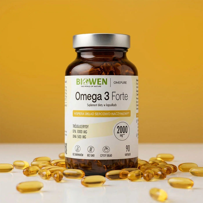 BIOWEN Omega 3 Forte 1000 mg EPA, 500 mg DHA – хранителна добавка за хора – 90 капсули