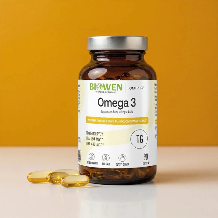 BIOWEN Omega 3 Forte 660 mg EPA, 440 mg DHA – хранителна добавка за хора – 90 капсули