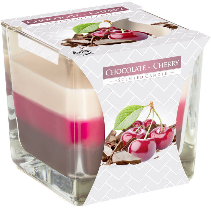 Ароматна свещ Bispol Aura - Chocolate-Cherry, 170 g