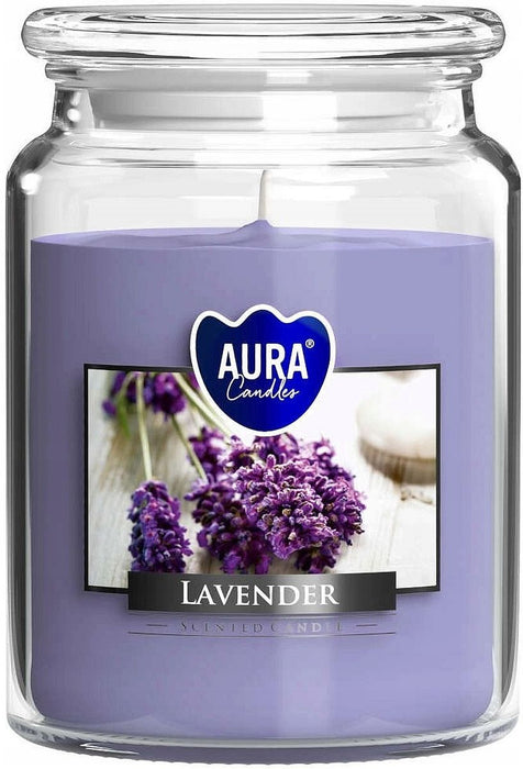 Ароматна свещ Bispol Aura - Lavender, 500 g