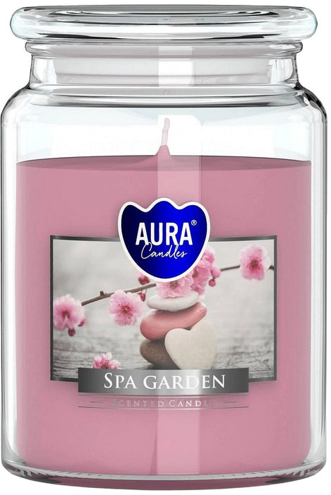 Ароматна свещ Bispol Aura - Spa Garden, 500 g