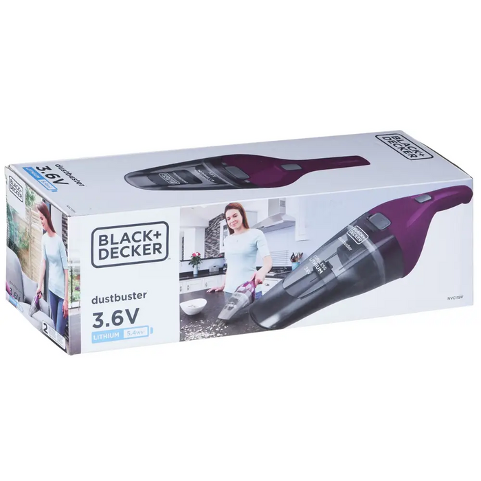 Black & Decker NVC115W ръчна прахосмукачка сива лилава