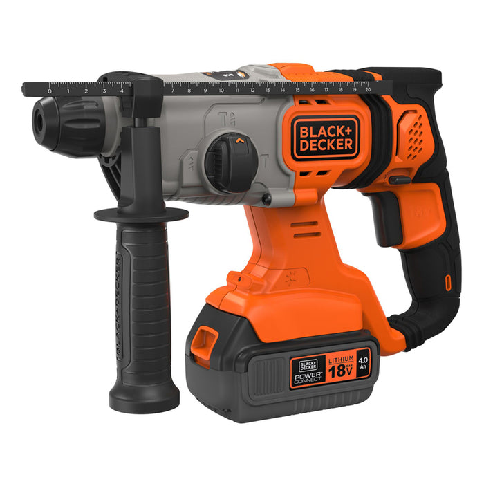 АКУМУЛАТОРЕН БЕЗЧЕТКОВ ПЕРФОРАТОР BLACK&DECKER BCD900M1K-QW 18 V, 1.20 J, SDS PLUS, БРОЙ БАТЕРИИ 1, 4.00 Ah, КУФАР