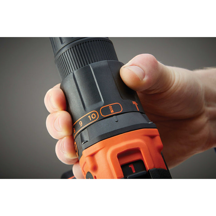 АКУМУЛАТОРНА УДАРНА БОРМАШИНА С ДВЕ БАТЕРИИ 1.5 AH И ЗАРЯДНО BLACK&DECKER BDCHD18BAFC-QW 18 V, 40.00 nm, БРОЙ БАТЕРИИ 2, 1.50 Ah, КУФАР