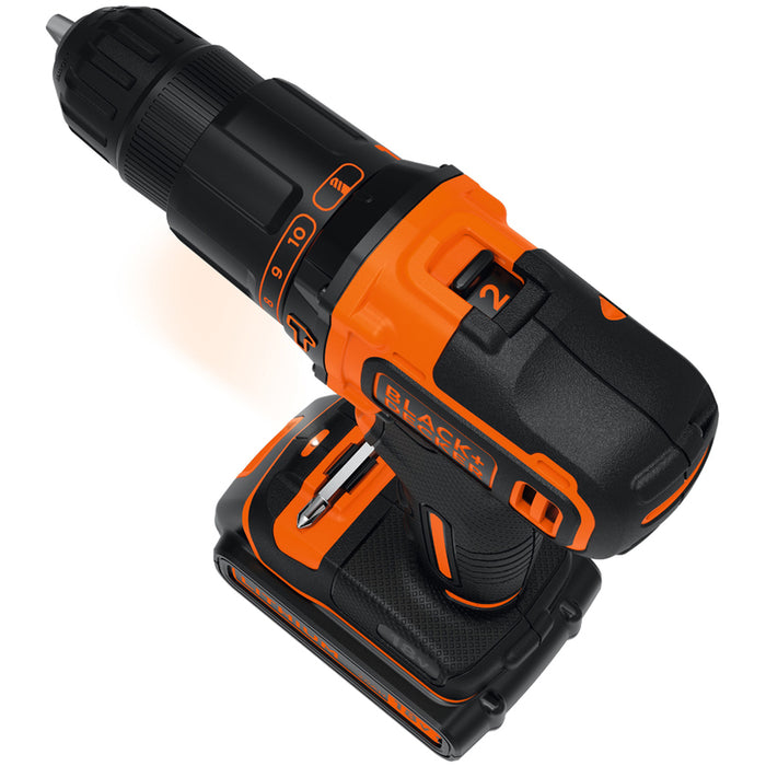 АКУМУЛАТОРНА УДАРНА БОРМАШИНА С ДВЕ БАТЕРИИ 1.5 AH И ЗАРЯДНО BLACK&DECKER BDCHD18BAFC-QW 18 V, 40.00 nm, БРОЙ БАТЕРИИ 2, 1.50 Ah, КУФАР