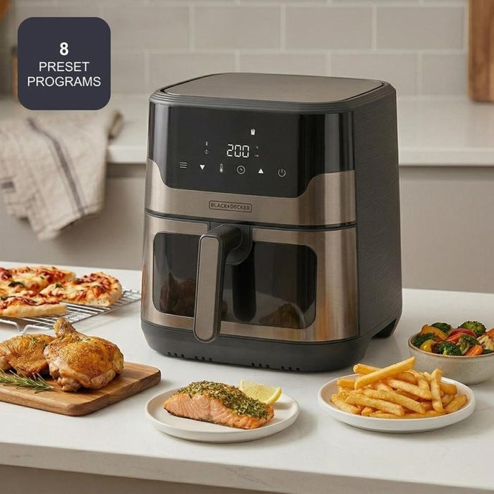 Фритюрник Black+Decker BXAF8001E 1700 W 8 L без олио, черен