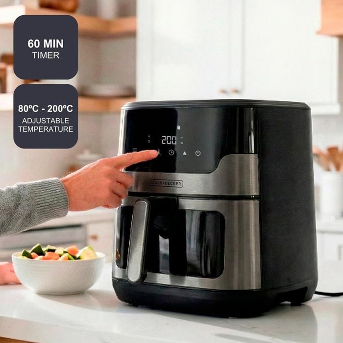 Фритюрник Black+Decker BXAF8001E 1700 W 8 L без олио, черен