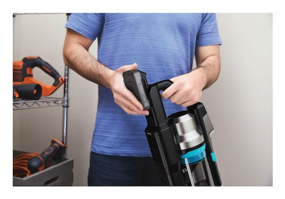 Black & Decker BSV520BRB-QW прахосмукачка/електрическа метла Батерия Суха Без торба 0.65 л Син 2 Ah