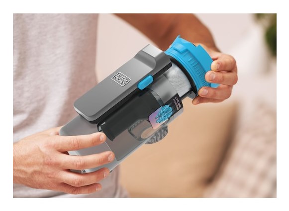 Black & Decker BSV520BRB-QW прахосмукачка/електрическа метла Батерия Суха Без торба 0.65 л Син 2 Ah