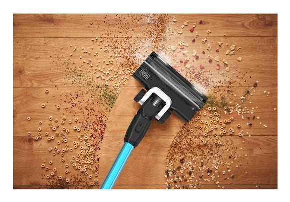 Black & Decker BSV520BRB-QW прахосмукачка/електрическа метла Батерия Суха Без торба 0.65 л Син 2 Ah