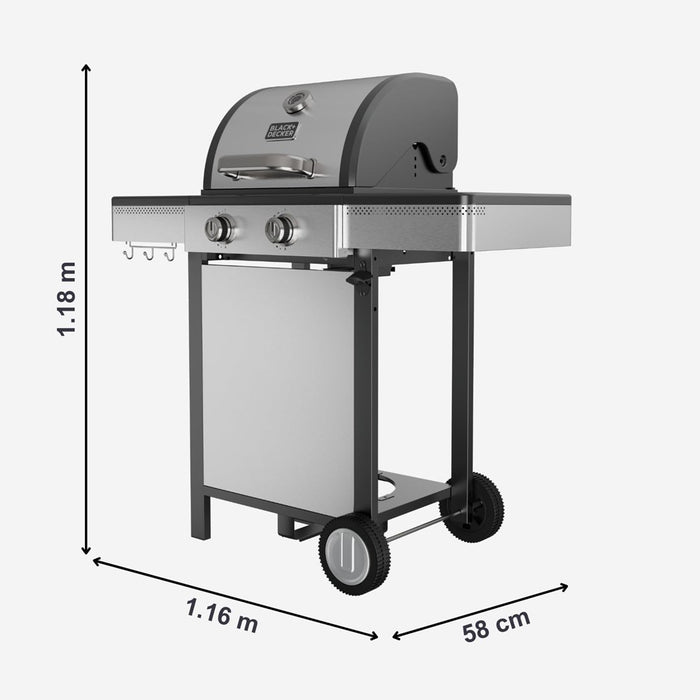 Газова скара Black+Decker BXOG7200E, 2 горелки x 3.6 kW
