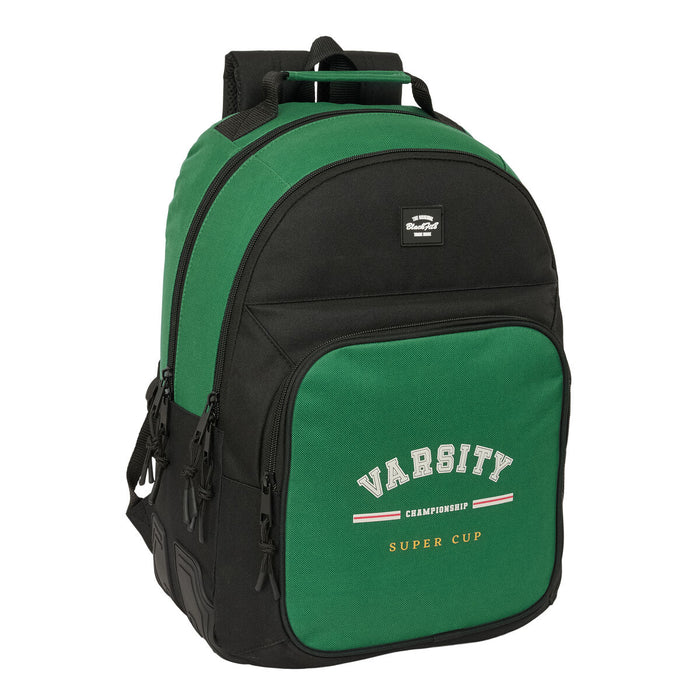Училищна чанта BlackFit8 Varsity Черен Зелен 32 x 42 x 15 cm