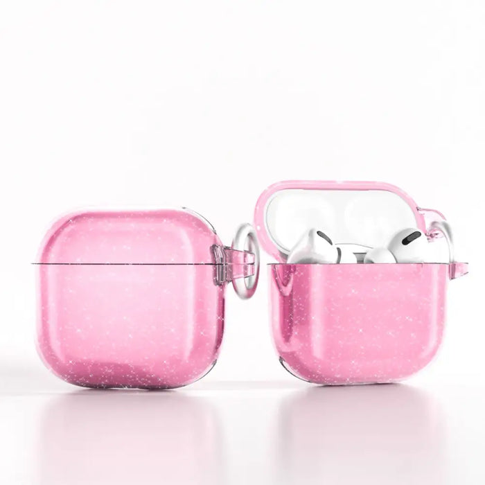 Блестящ калъф за AirPods 4 - розов