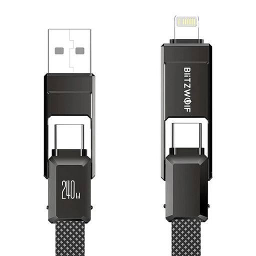 Blitzwolf BW-HDC7 4-в-1 USB + C + Lightning кабел 240W 1.2m