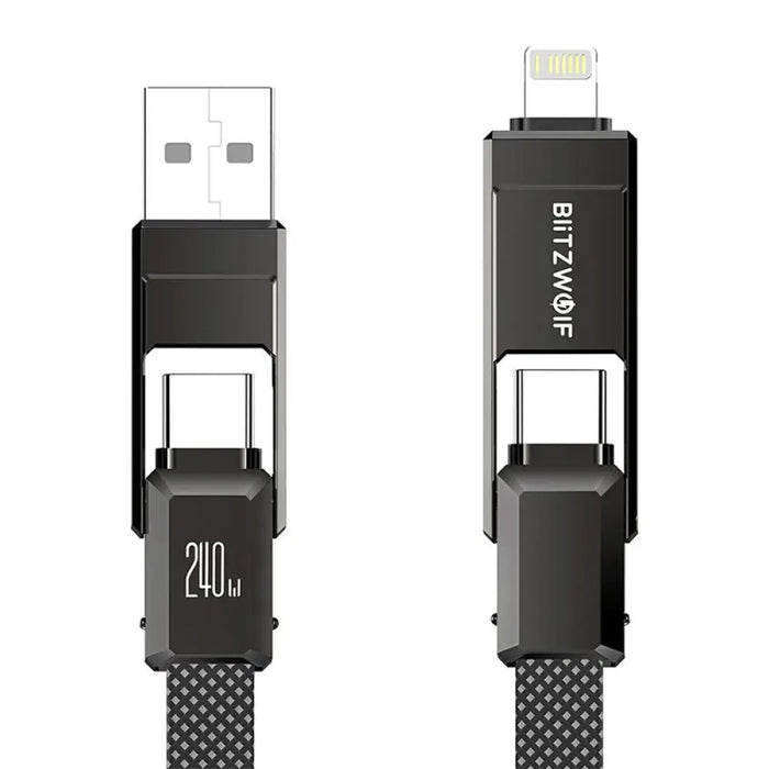 Blitzwolf BW-HDC7 4-в-1 USB + C + Lightning кабел 240W 1.2m