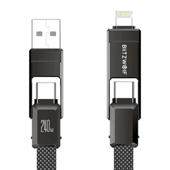 Blitzwolf BW-HDC7 4-в-1 USB + C + Lightning кабел 240W 1.2m