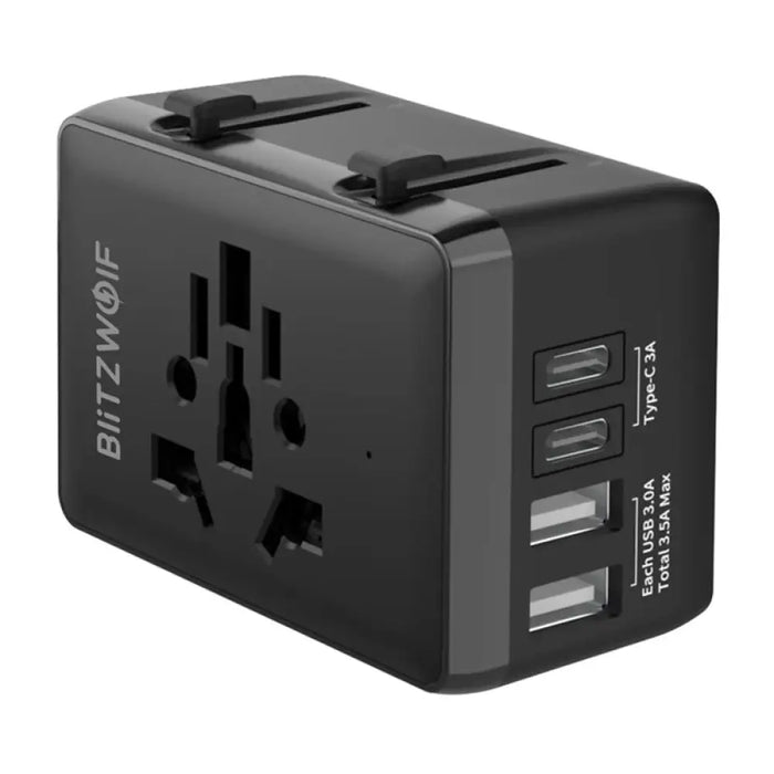 Blitzwolf BW-TA1 4-в-1 адаптер за пътуване 2xUSB + C + PD