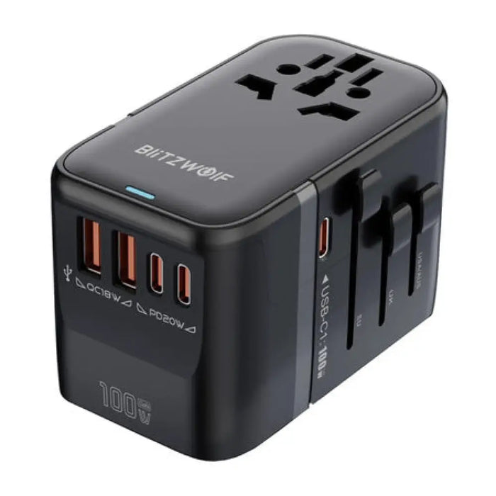 Blitzwolf BW-TA2 5-в-1 адаптер за пътуване 2xUSB PD + 2xC