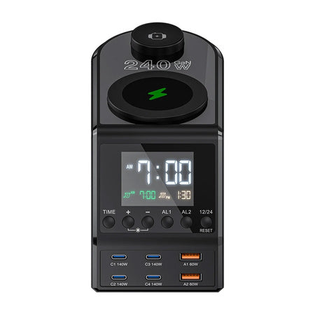 Будилник Blitzwolf BW-FW10 със зарядно 2xUSB-A, 4xUSB-C, 240W