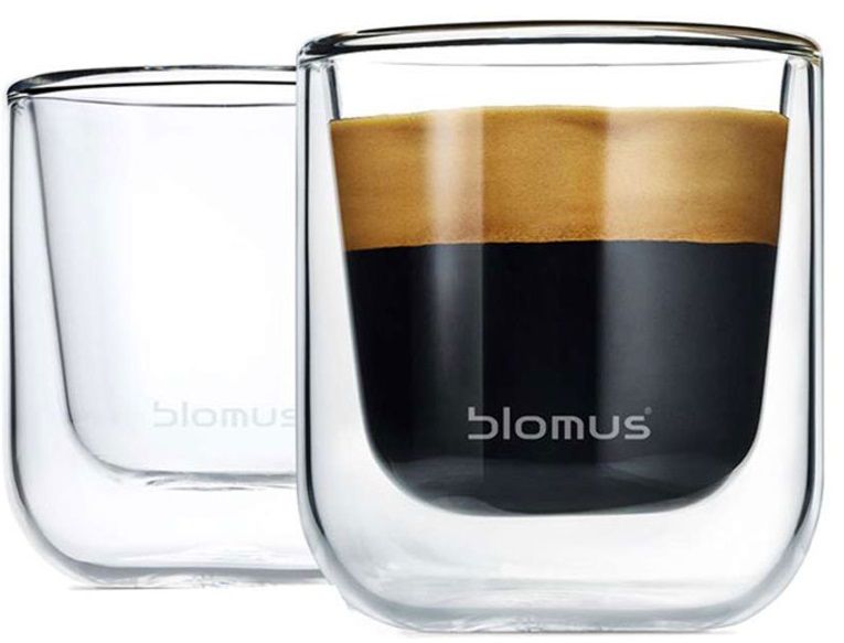 Комплект от 2 двустенни чаши за еспресо Blomus - Nero, 80 ml