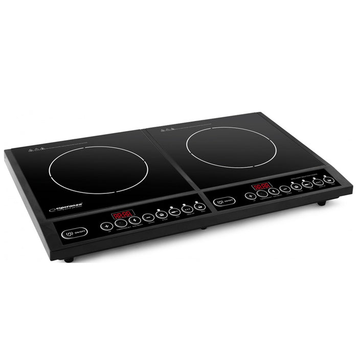 Индукционна печка, регулируем котлон с два котлона, 2000W + 2000W духалка
