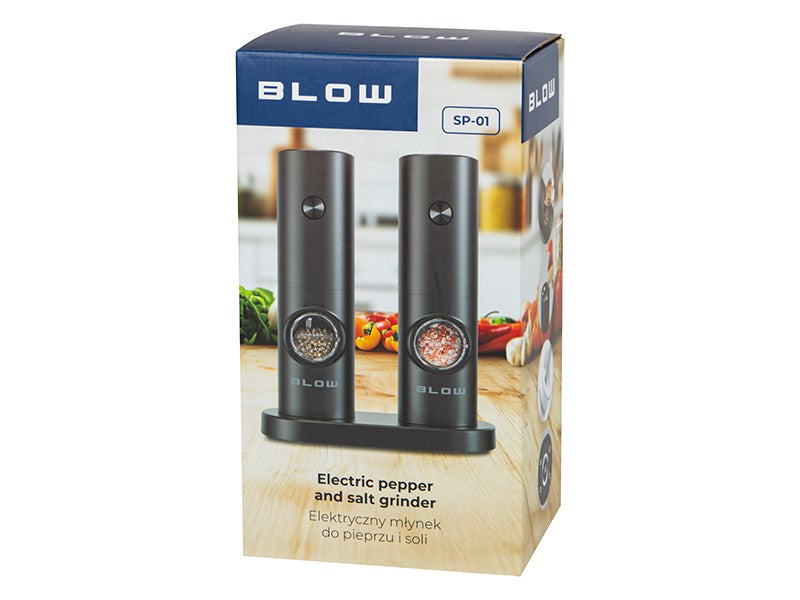 Електрическа мелачка за сол и черен пипер с прозорец BLOW SP-01