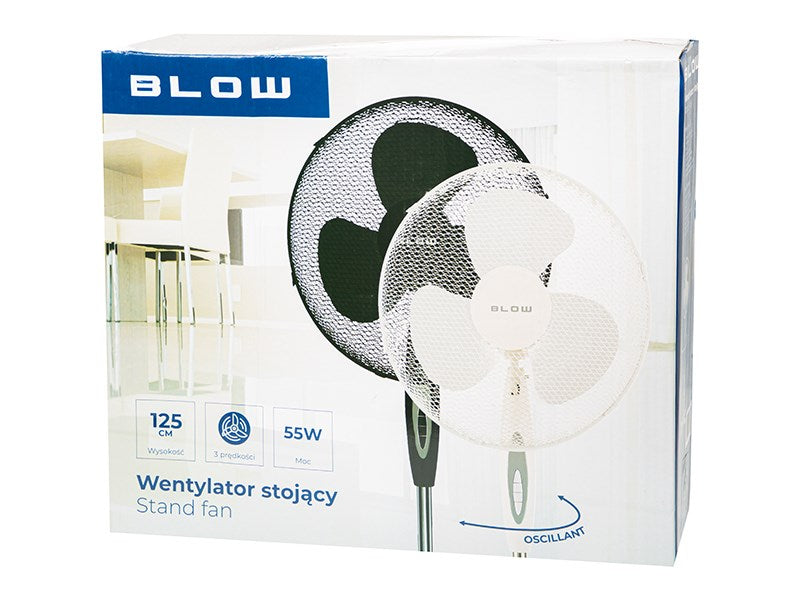 Стационарен вентилатор 16"/40 см 55W ЧЕРЕН