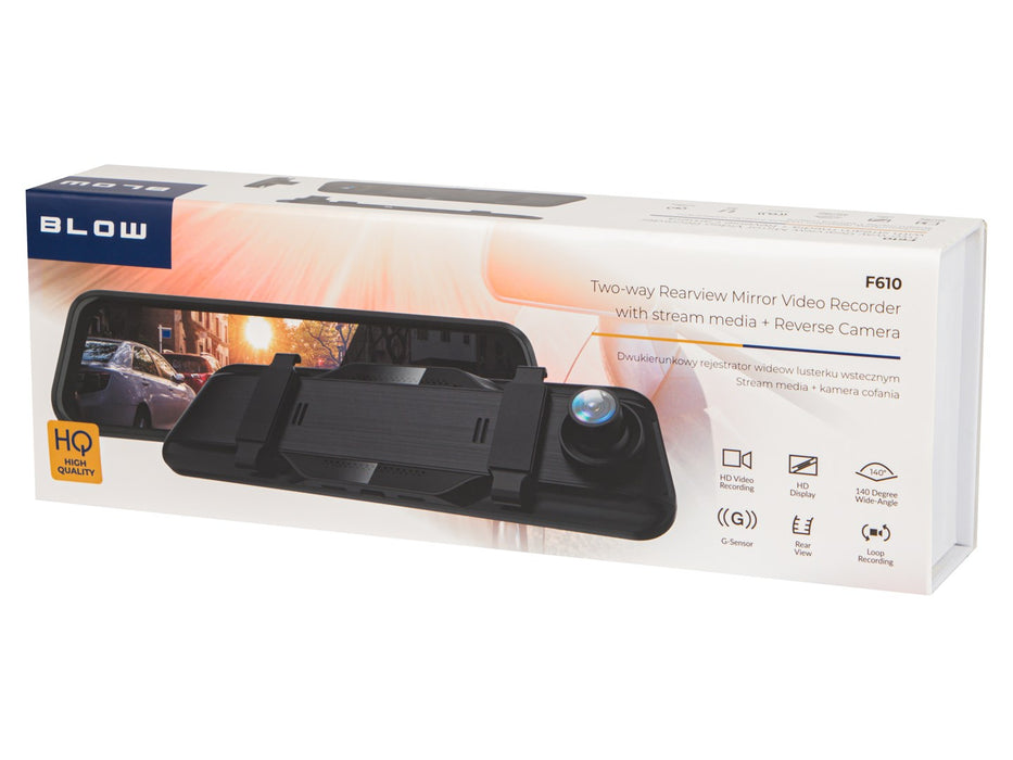 Видеорегистратор BLACKBOX DVR F610 BLOW, 10" екран, огледало + камера за заден ход