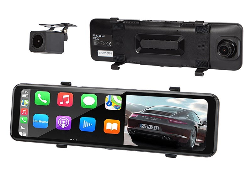 BLACKBOX DVR F620 Carplay Android Auto BLOW видеорегистратор с огледало + задна камера