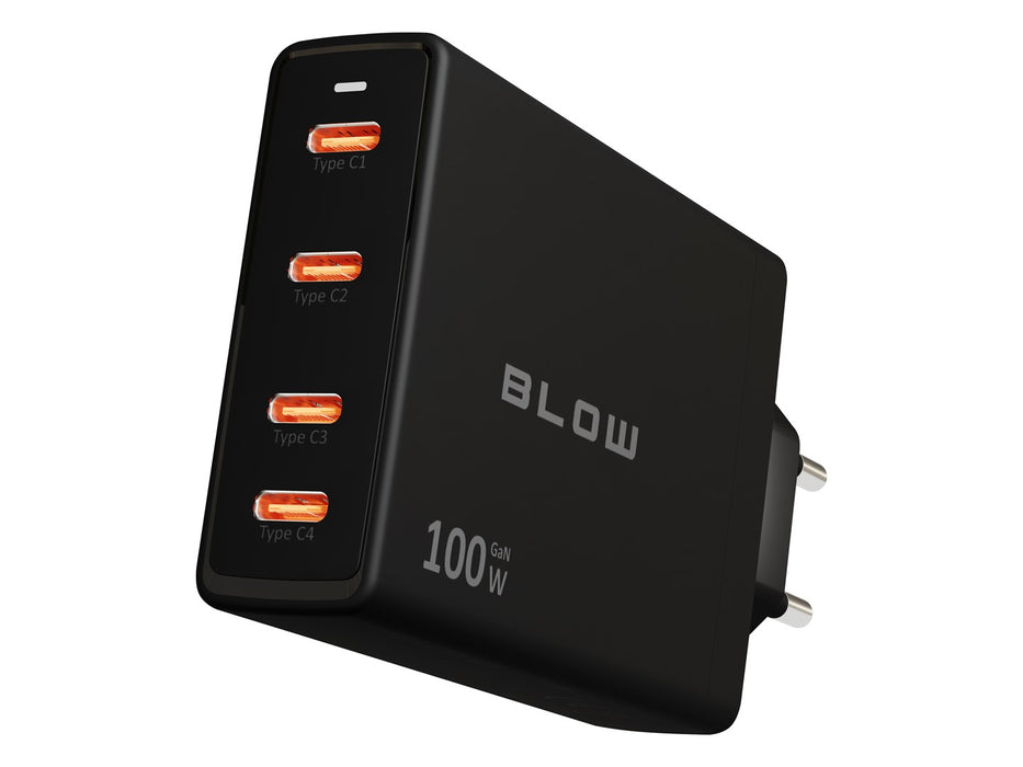 Зарядно за стена USB-Cx4 PD 100W GAN черно