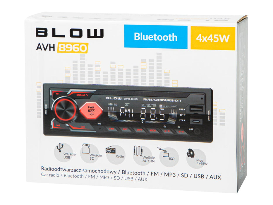 Радио BLOW AVH-8960 RDS MP3/USB/micro SD/BLUETOOTH + USB-C