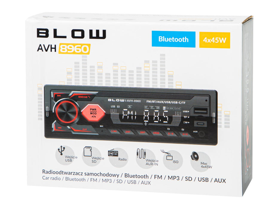 Радио BLOW AVH-8960 RDS MP3/USB/micro SD/BLUETOOTH + USB-C