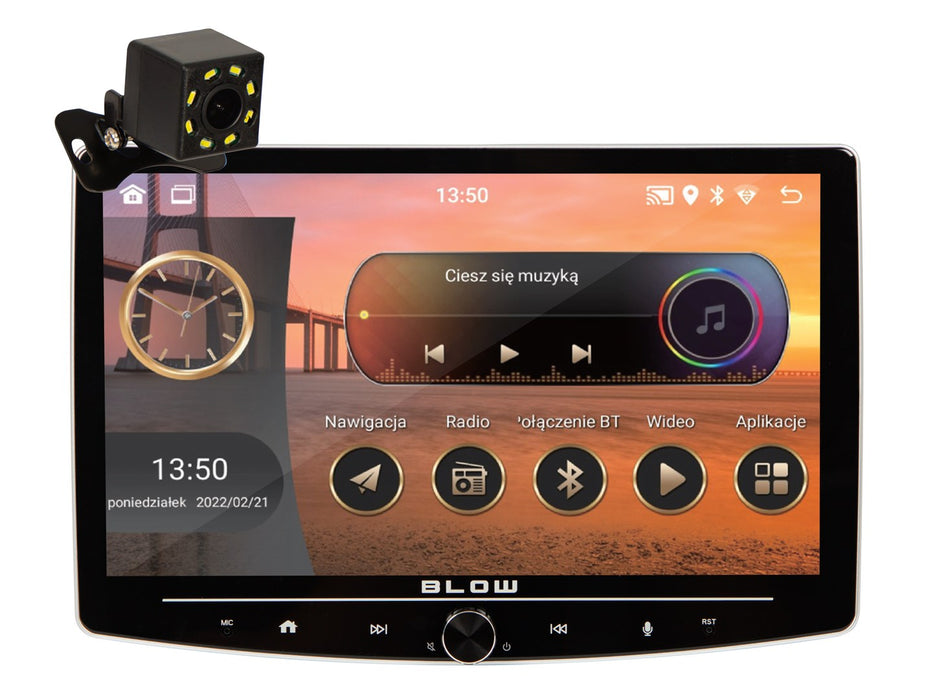 Радио BLOW CP01 1DIN 10" Android/WiFi/GPS/CARPLAY Въртящо се