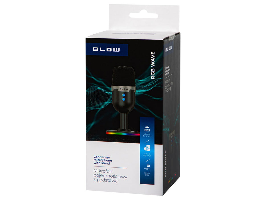 Студиен микрофон със стойка BLOW LED