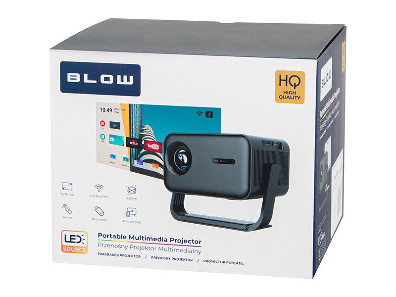 Преносим проектор BLOW AndroidTV FullHD MaxView, бял