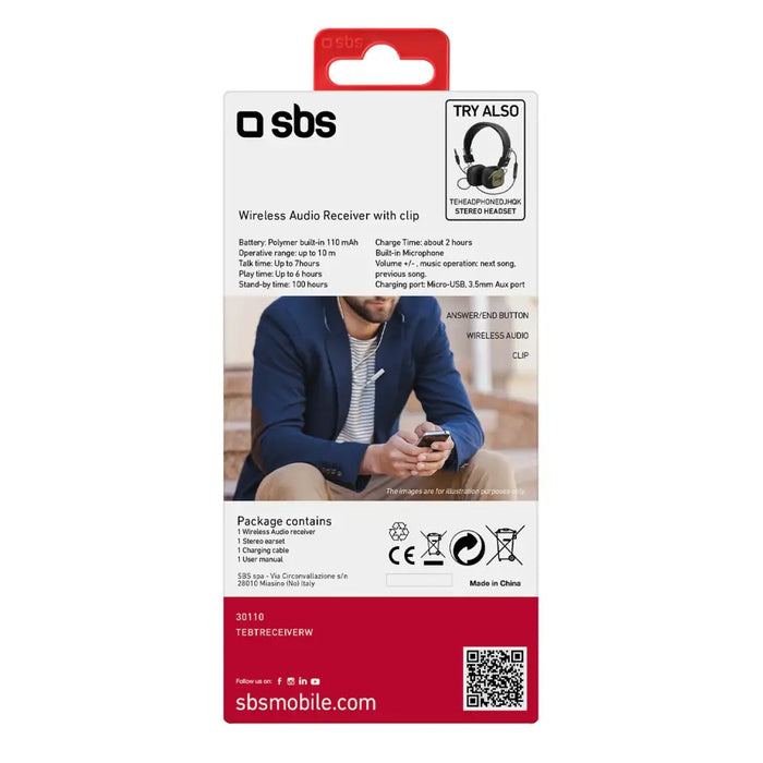 Bluetooth адаптер SBS TEBTRECEIVERW безжичен приемник
