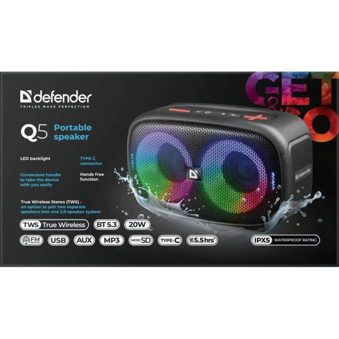 BLUETOOTH КОНКОЛОНЕН Q5 BT 5.3 20W LED/BT/FM/USB/TWS