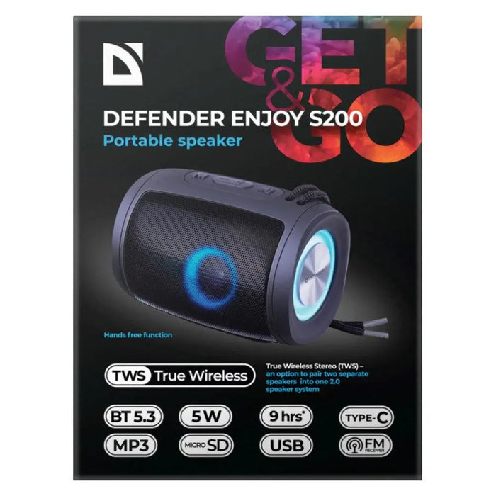 BLUETOOTH КОНТОЛОНКА DEFENDER S200 5W ЧЕРНА