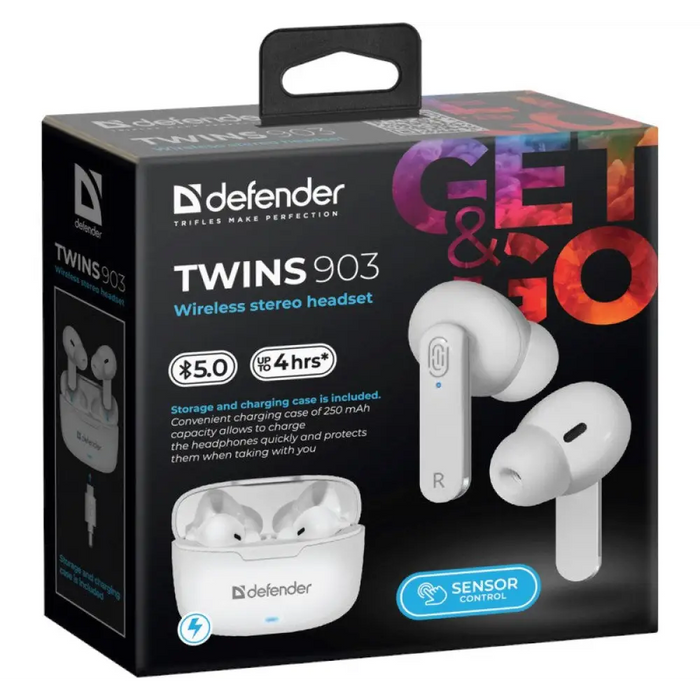 Bluetooth слушалки TWINS 903 бели