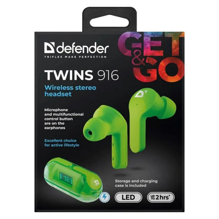 Bluetooth слушалки TWINS 916 GREEN