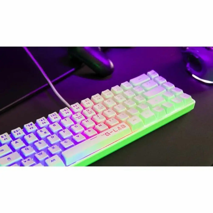 Блутут клавиатура The G-Lab Azerty френски Бял