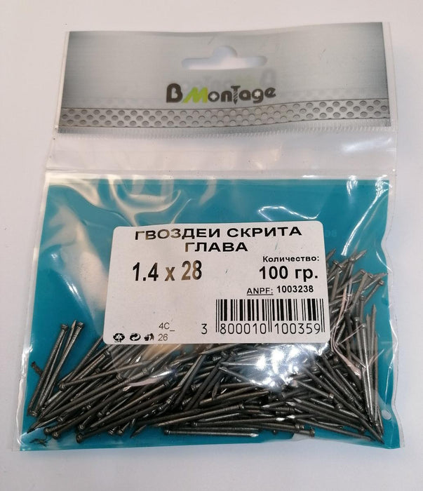 ГВОЗДЕИ СКРИТА ГЛАВА 1.4X28 100ГР BM