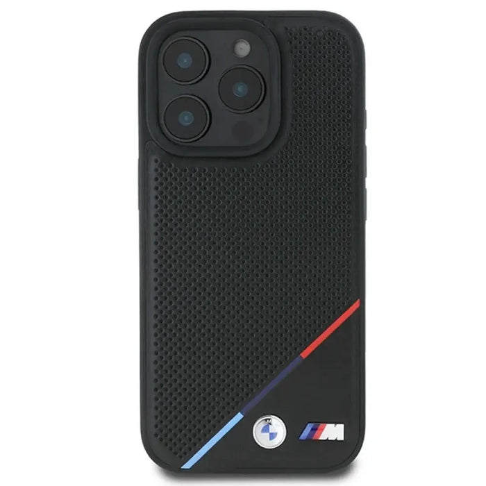 BMW M Perforated Tricolor Line MagSafe калъф за iPhone 16