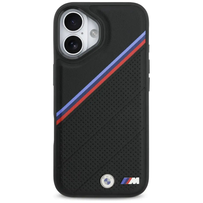 BMW M Tricolor Metal Logo MagSafe Case за iPhone 17 - черен