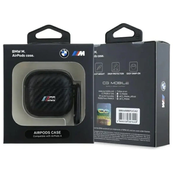 BMW BMA4CMPUCA AirPods 4 покритие черен/черен PU Carbon M