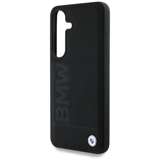 BMW кожен калъф с голям надпис за Samsung Galaxy S25