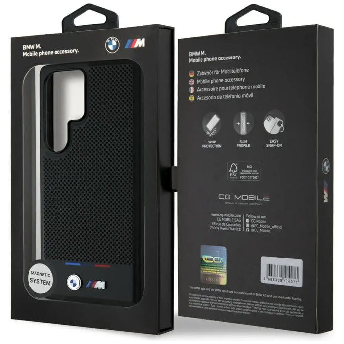 BMW кожен калъф с трицветни ивици MagSafena Samsung Galaxy